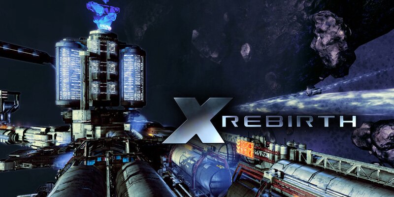 X Rebirth nave espacial y logo